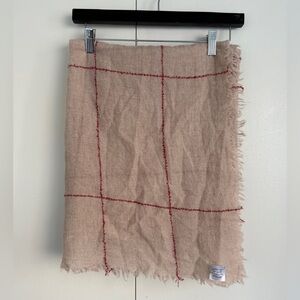 Chan Luu 100% CASHMERE SCARF EGRET WINDOWPANE